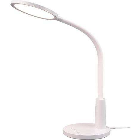 Reality LED Lampe de bureau Sally R52671101, plastique blanc mat, LED 8,4 W incluse, 4 voies tactiles, fonction minuterie (1/5)