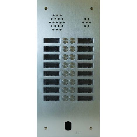 Plaque audio alu 2r 16bp 2VOICE complete URMET A83/216M