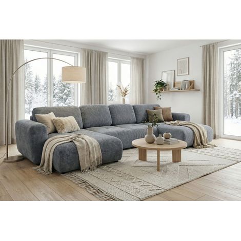 Wohnlandschaft mit Schlaffunktion BRUSK MAX Sofa in Stoff Pop Grau (1/5)