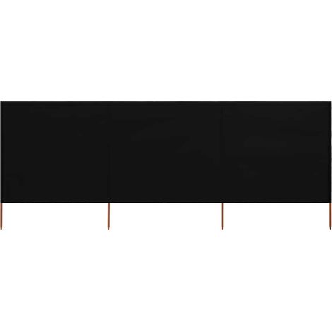 Paravent 3 panneaux Tissu 400 x 120 cm Noir (1/5)