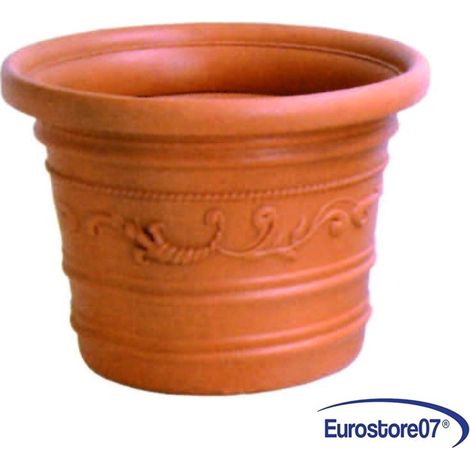 Vaso in plastica per piante  festonato decorato   doppio bordo    ø cm.35x26 h. (1/3)