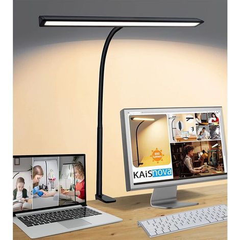 ZOLGINAH Lampe de Bureau LED - Lumiere de Pince USB Lampe de Table Architecte 10W 40CM Lampe de Bureau Pince 5 Modes de Couleur et 5 Luminosité Pour Étudier Travailler Dessin - Protection des Yeux (1/4)