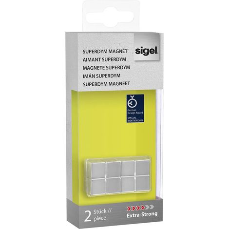 Aimant Sigel SuperDym C10 Extra-Strong Cube-Design GL704 (l x h x p) 20 x 10 x 20 mm cube 2 pc(s) (1/3)
