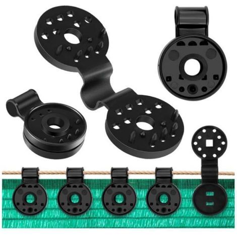 400 Pièces Clips Plastiques pour Toile d'Ombrage, Clips de Fixation Brise Vue, Clip Spécial avec Oeillet KIT DE FIXATION POUR (1/3)