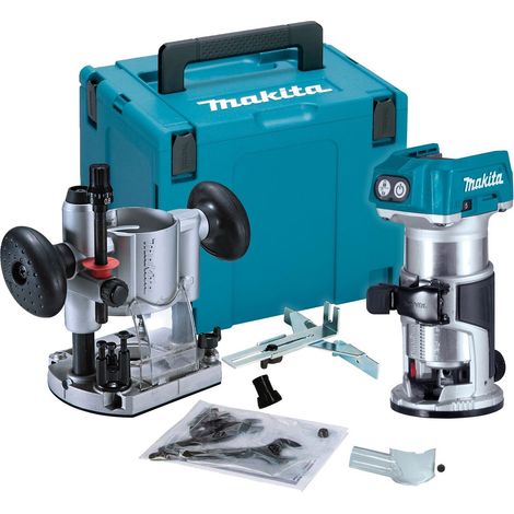 Makita DRT50Z 18V Cordless Brushless Laminate Router Trimmer + Plunge Base +Case (1/4)