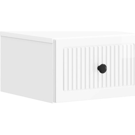 Mesita de Noche de Pared con cajón Brillante 33 x 34,5 x 20 cm vidaXL