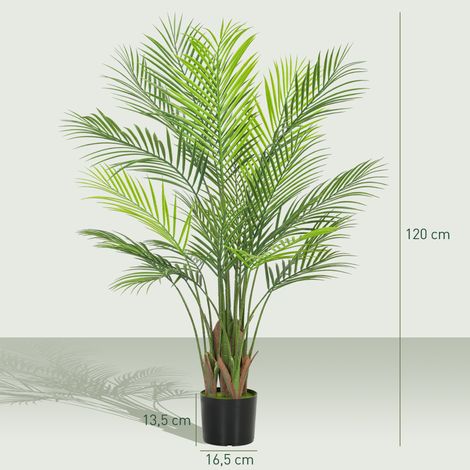 Grand palmier artificiel, 120 cm, plante artificielle en plastique en pot pour salon ou bureau (1/5)