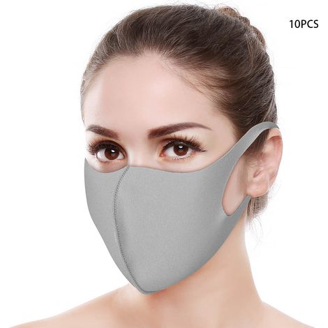 Wiederverwendbare Staubmaske – 10er-Pack – UV- und Atemschutz – Dunkelgrau (1/5)