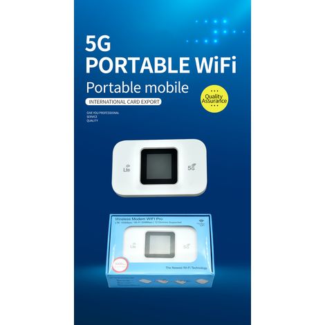 Borne WiFi 5G portable sans fil (blanche), routeur de poche 4G/5G, point d'accès mobile CPL, appareil de connexion internet nomade (1/4)
