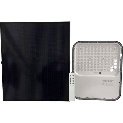 Projecteur solaire LED d'extérieur Gloca 300 W avec panneau solaire et télécommande, température de couleur 5 000 K