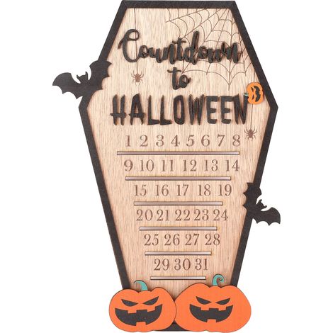 Calendrier de l'Avent Halloween DIY en bois mobile innovant pour décoration de fête à la maison (1/5)