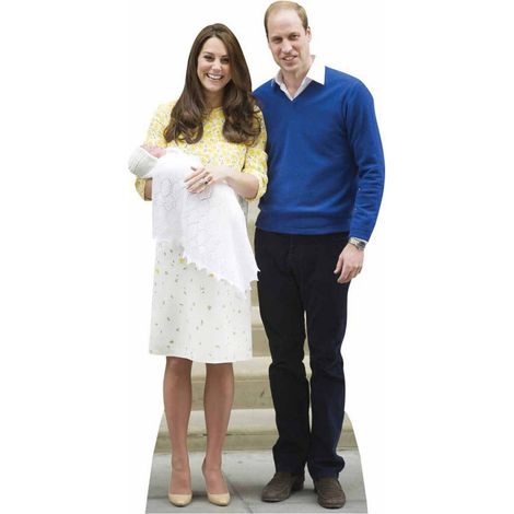 Figurine en carton William, Kate et Charlotte 188 cm