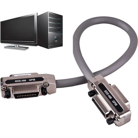 Câble de la carte de contrôle - Câble d'extension IEEE-488 1/1  5/2 m avec couvercle,Tête de câble GBIP de câble de données industriel avec capot en métal et eur de boîtier pour (1/5)