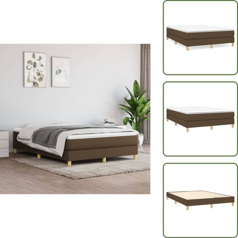 Boxspringbett mit Matratze Dunkelbraun 140x200 cm Stoff - Boxspringbett - Doppelbett - Bettenrahmen - Matratze - Matratzenauflage (1/5)
