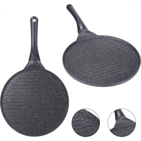 Trade Shop - Parrilla Antiadherente De La Placa De La Placa De La Placa De La Placa Para La Carne De Accesorios De Cocina De Verduras Negras - (1/5)