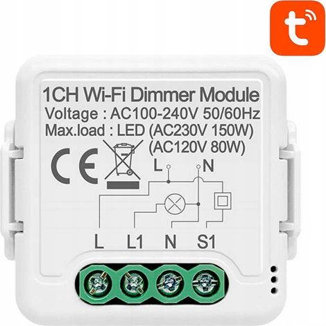 Smart Dimmer Schalter avatto n-dms01-1 wifi 150W 39.2 mm (1/3)