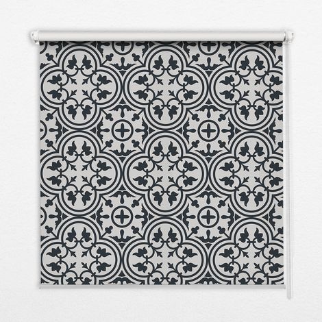 Tenda a Rullo Interna per Finestra - Tenda Filtrante Luce - Tenda Privacy - Tenda Decorativa Rettangolare - Rullo per Interni - (100 cm x 140 cm) - Piastrelle portoghesi