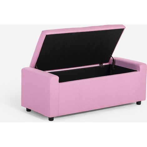 Panca contenitore in tessuto per camera da letto ingresso Merak - Rosa