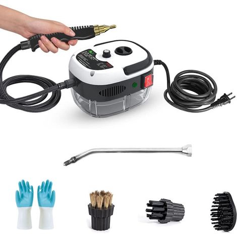 Nettoyeur vapeur portable, 2500 W, 1000 ml, chauffe rapide, portable, pour meubles, canapé, voiture, blanc (1/5)