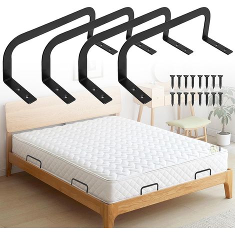 4 Pièces Arret Matelas, Stabilisateurs de Matelas Antidérapants Cale Matelas en Métalbloqueurs Supports de Matela Convient pour Les Panneaux de Lit Massifs Tatami Lits Flottants (1/5)