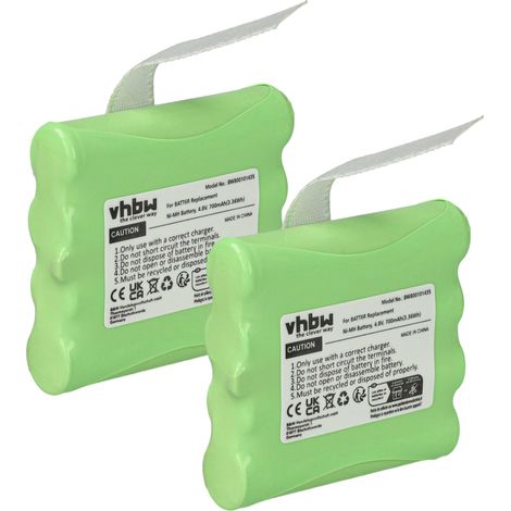 vhbw 2x Akku Ersatz für Midland BATT6R, BATT-6R für Funkgerät, Walkie Talkie (700 mAh, 4,8 V, NiMH)