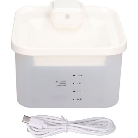 Jeffergarden Distributeur d'eau sans fil pour animaux de compagnie, automatique, sensoriel, Ultra silencieux, Intelligent, nettoyage UV, fontaine d'eau pour animaux de compagnie, blanc-DOU