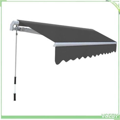 Auvent pliable manuel - FAFEICY - 275561 - 300 cm - Anthracite - Résistant eau et UV (1/5)