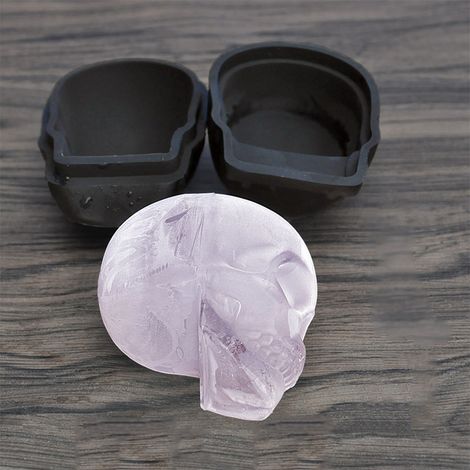 Moule à Glaçons en Forme de Crâne Squelette 3D avec Entonnoirs - Moule Silicone Crâne (1/5)