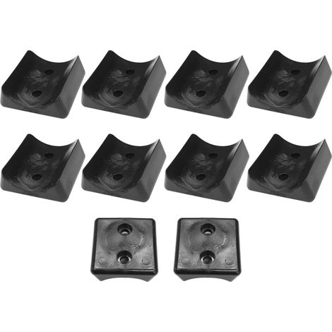 Cyclingcolors – Lot de 10 embouts en plastique noir pour pieds de chaises Cantilever – Protection sol parquet – Ø tube 45mm – Fixation à vis (1/2)