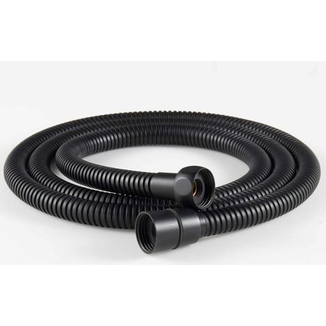 Tuyau de douche flexible de rechange en acier inoxydable 304 avec raccords en laiton. Tuyau de douche RV. 1,5 m/59 po noir- (1/5)