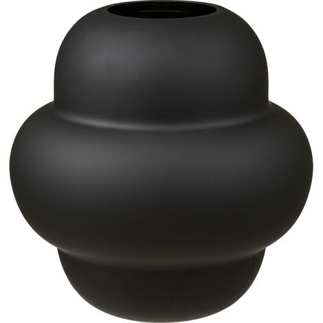 Vaso in vetro soffiato a bocca nero ø21x20 cm