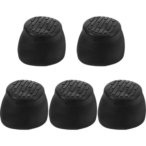 Lot de 5 protège-pieds chaise bureau en plastique noir, rotation à (1/5)