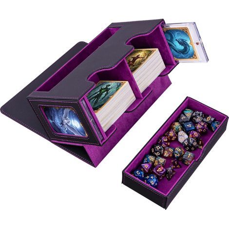 Wigearss Boîte à bouquets, boîte à ponts, boîte de pont Dippio pour cartes MTG, cartes TCG, capacité de 300 cartes à collectionner (1/5)