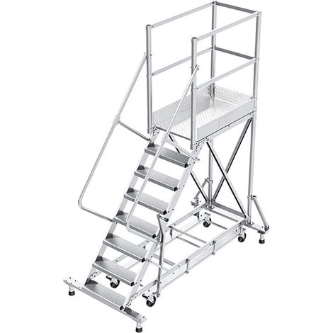 Piattaforma con ruote 8 gradini - Altezza massima di lavoro 3.60m - PTF108-PT-KRE