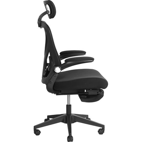 Sedia da ufficio ergonomica 62 x 48,5 x 129 cm nera, seduta in schiuma pieghevole - CHICFURN (1/5)
