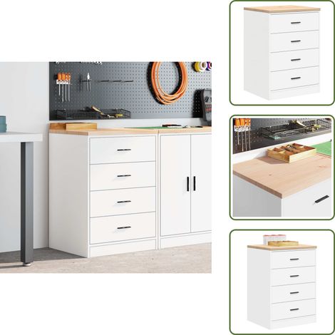 Armoire de rangement de garage blanc 60x51x85 cm bois de pin - Armoire De Rangement De Garage - Armoires De Rangement De Garage - Armoire - Armoire De Garage (1/5)
