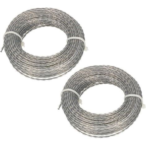 Fil de débroussailleuse renforcé par noyau 2,0-4,0 mm, corde en nylon robuste pour débroussailleuse électrique, 2 rouleaux x 10 m bobines de rechange pour arbustes de pelouse (1/5)
