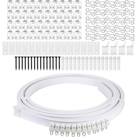 Rail court , de plafond pour rideaux , coulissants séparations pièces , accessoires rails séparation (1/5)