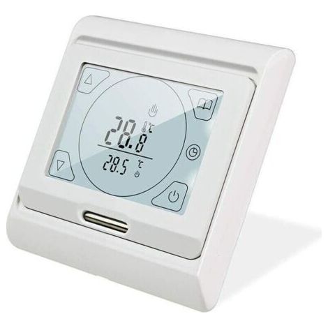 QORVA-Thermostat de chauffage par le sol électrique Programmable 16A avec capteur Thermostat d'ambiance numérique contrôleur de chauffage par le sol écran tactile LCD,de