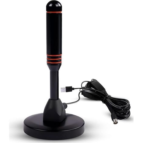 Antenne TV Puissante pour Intérieur et Extérieur, DVB-T2 DTMB Rotation 360° avec Base Magnétique, Antenne TNT HD, TNT Amplificateur Signal Prendre en Charge de TV 4K 1080P VHF HDTV (1/5)
