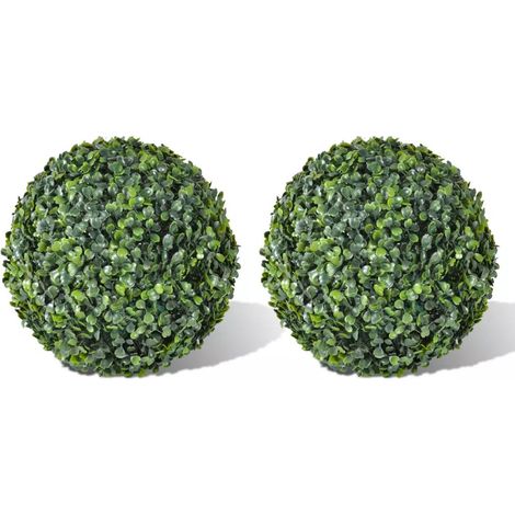 Pianta artificiale di bosso a forma di palla per la decorazione di interni ed esterni 2 pezzi 35 cm DEC022055