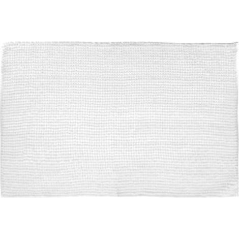 Tapis de Bain Chenille Absorbant 50x80 cm - Blanc - SILUMEN (1/5)