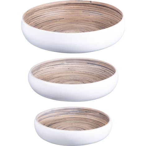 Table Passion - Set de 3 coupes bambou blanc