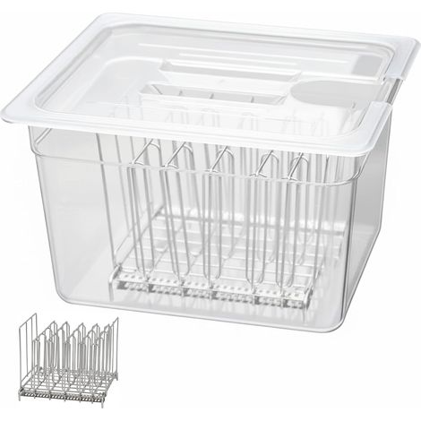 Conteneur Cuisson 11L sous Vide Basse Température avec Récipient de cuisson sous vide avec couvercle et grille, Récipient Transparent Multifonction (sans BPA) (1/5)