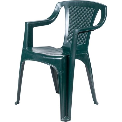 sedia da esterno con schienale basso "luna" in polipropilene verde 56x52x77 cm