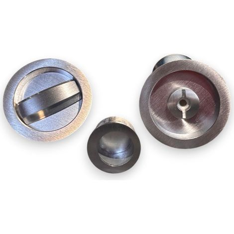 Maniglia tonda per porta scorrevole a scomparsa con nottolino su frontale spessore porta 40-48 mm (1/4)