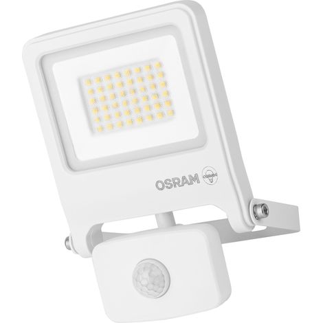 OSRAM Projecteur LED ENDURA FLOOD PC 30 W avec capteur, blanc chaud 3 000 K, 3 000 lumens, IP44, capteur IR, réglage lux 2-1 000 (1/4)