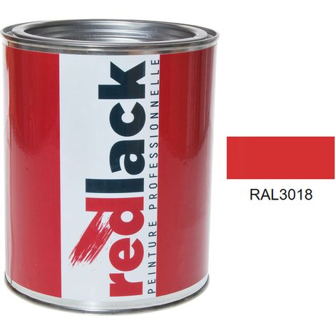 Barattolo da 1L di vernice – RAL 3018 – Rosso fragola – satinata – multisupporto – Redlack