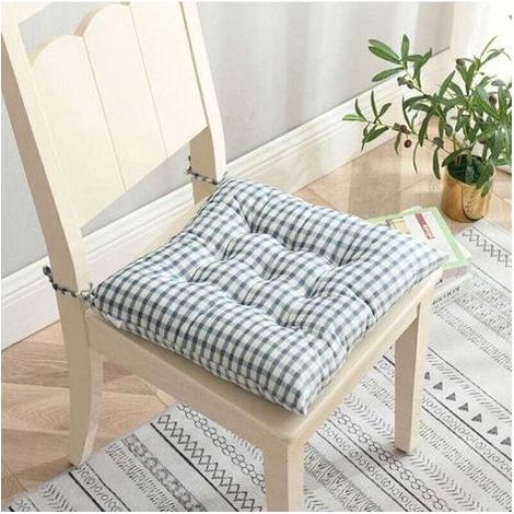 Coussin de Chaise 40x40 cm – Housse de Siège Rembourrée en Tissu Bleu Doux et Durable, Idéal pour Salle à Manger, Bureau ou Salon (Lot de 1) (1/4)