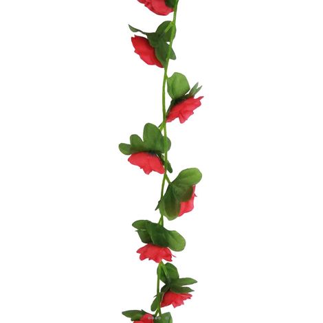 Guirlande de 45 Minis Roses artificielles Tissu L 215 cm Rose fushia - couleur: Rose fushia 730